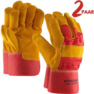 Werkhandschoenen 2 paar - Rundsplitleer - Rundsplitlederen Werkhandschoen - Leren handschoenen - Tuinhandschoenen - Winter gevoerd
