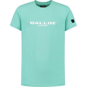 Ballin Amsterdam - Jongens Slim fit T-shirts Crewneck SS - Dark Mint - Maat 8