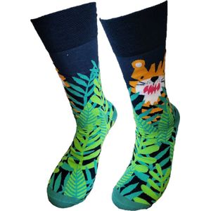 Verjaardag cadeau - Grappige sokken - Jungle Tijger sokken - Leuke sokken - Vrolijke sokken – Valentijn Cadeau - Luckyday Socks - Cadeau sokken - Socks waar je Happy van wordt – Maat 37-42