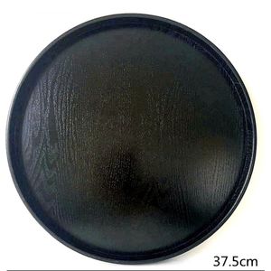 MIRO® Houten Dienblad Rond - Decoratieve Dienbladen - Serveerblad - Sierblad - 37.5 CM - Zwart