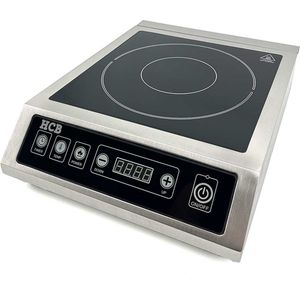 HCB® - Professionele Horeca Inductie kookplaat - 3,5 kW - 230V - Elektrische RVS / INOX kookplaat - 42.5x33x10.5 cm (DxBxH) - 5.20 kg - 9203