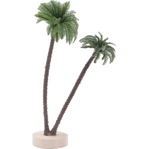Palmboom miniatuur beeldje 24 cm - Kerstbeeldjes/decoratiebeeldjes/kerststal beeldjes/kerstdorp miniaturen beeldjes