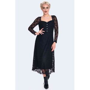 Voodoo Vixen - Vintage Style Lace Lange jurk - L - Zwart