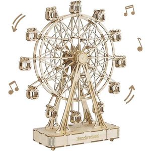 Puzzel - 3d - Draaibaar - Houten Puzzel - Reuzenrad - 232 stukjes - Met Muziek - Geschenk - Cadeau