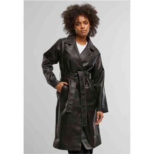 Urban Classics - Vintage Leather Trenchcoat jas - XXL - Zwart