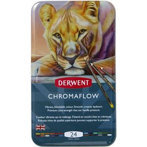 Derwent Chromaflow Kleurpotloden - 24 Potloden in Blik