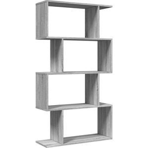 vidaXL - Kamerscherm - / - boekenkast - 4-laags - 70x24x129 - cm - hout - grijs - sonoma