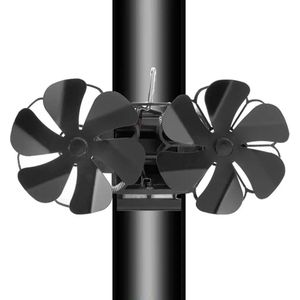 Empire's Product - Dubbele kachel ventilator - Double Haardfan - Kachelventilator - Kachelfan - Kachelventilator voor houtkachel - Haardventilator - Zwart