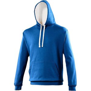 Awdis Varsity Hooded Sweatshirt / Hoodie (Koninklijk Blauw/Arctisch Wit)