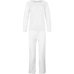 Dames pyjama Fine women katoen met polyester gestippeld wit L