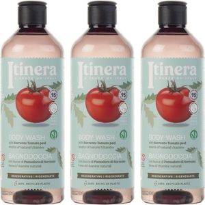 ITINERA - Regenererende bodywash met tomaat uit Sorrento, 95% natuurlijke ingrediënten, 370 ml (3 stuks)