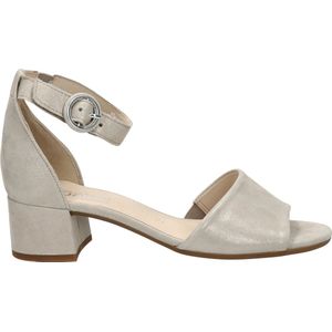 Gabor Sandalen Dames / Damesschoenen - Suède - Blokhak hoogte 4 cm - 22.902 glitter - Beige - Maat 41