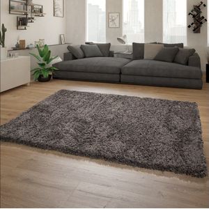 Paco Home Hoogpolig Vloerkleed Woonkamer Shaggy Langpolig Modern Eenkleurig Patroon 120x160 cm