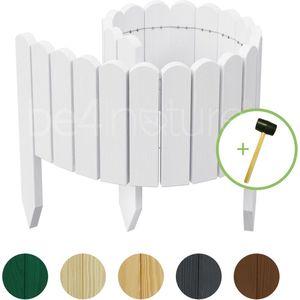 be4nature Rolborder van grenenhout 100 x 30 cm Alpine wit geïmpregneerde Bedrand Flexibele Gazonrand Palissade Tuinpalissade Borderrand Gazonafscheiding Tuinafscheidingen