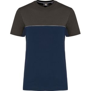 T-shirt Unisex 3XL WK. Designed To Work Ronde hals Korte mouw Navy / Dark Grey 60% Katoen, 40% Polyester