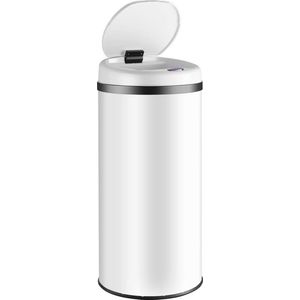 Automatische Vuilnisbak Met Sensor 50L - Waterdichte Ronde Afvalemmer met USB Oplaadbaar Led-display