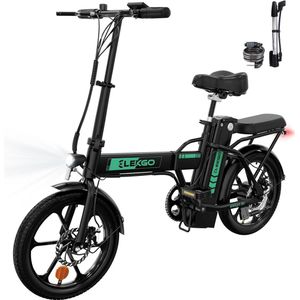 ELEKGO Elektrische Fiets EG05 - 16 Inch City Commuter EBike met Afneembare 36V 8.4Ah Lithium Batterij - Opvouwbaar E-Bike met 250W Motor