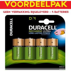 Duracell D Oplaadbare batterijen - onverpakt - 4 stuks - 3000mAh - 4-pack