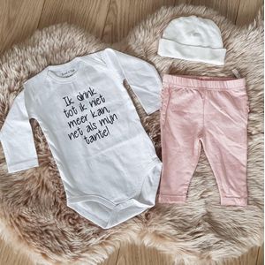 MM Baby cadeau geboorte meisje  roze set met tekst tante aanstaande zwanger kledingset pasgeboren unisex Bodysuit |  babykleding Huispakje | Kraamkado | Gift Set babyset kraamcadeau babygeschenk  aankondiging bekendmaking zwangerschap