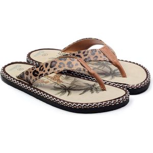 GOBY - Leopard - Sandalen - Slippers - Hoge kwaliteit - Handmade - Maat 42