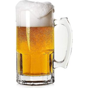 G-Horse 1000 ml bierpullen, grote bierglazen met handvat, klassieke biermokglazen, 2x extra grote glazen bierglazen, supermok
