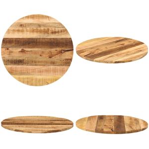 vidaXL Tafelblad rond Ø 70x1,5 cm massief ruw mangohout - Vervangend Tafelblad - Meubelpaneel - Blad - Houten Blad