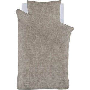 iSeng Linen Dekbedovertrek - Eenpersoons - 140x200/220 cm - Taupe