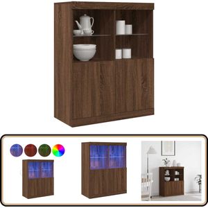 vidaXL Dressoir - Bruin Eiken - 81x37x100 cm Dressoir - Dressoirs - Kast - Wandkast