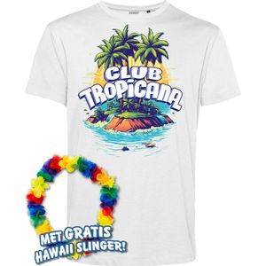 T-shirt Tropical Island | Toppers in Concert 2024 | Club Tropicana | Hawaii Shirt | Ibiza Kleding | Wit | maat XXL