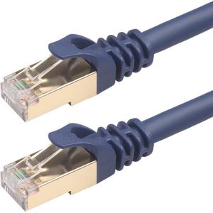 By Qubix internetkabel - cat 8 Ethernet kabel - 20 meter - RJ45 - donkerblauw - Netwerkkabel - LAN - UTP kabel