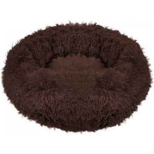 Springos Hondenmand | Superzacht en Luxe | Wasbaar | Donut | Fluffy | Hondenkussen | 70 CM | Donker Bruin