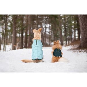 Thermo Warme Jas voor Honden - Reversible, Waterafstotend & Wasbaar - Kurgo Loft Jacket - in 4 kleuren in maten XS tot XL - Maat: Donker Blauw/Turquoise, Kleur: X-Small