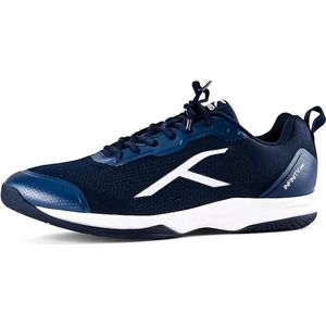 HUNDRED Infinity Pro Non-Marking Professionele Badminton Schoen voor Heren (Navy/Wit, EU 42/UK 8/US 9) | Materiaal: Polyester/Mesh | Geschikt voor Zaaltennis/Squash/Tafeltennis/Basketbal & Padel