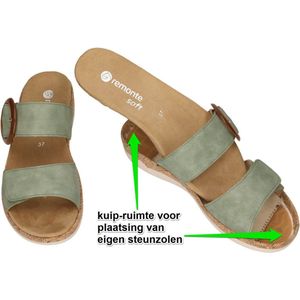 Remonte -Dames - groen licht - slippers & muiltjes - maat 41