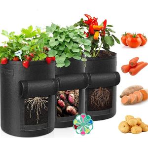 3-pack aardappelzakken, 10 gallon plantenzakken, plantenpot met kijkvenster en handgrepen, ademende plantenzakken voor aardappelen, planten, groenten