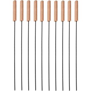 Vaggan BBQ spiezen - 10x stuks - metaal - 48 cm - vleespennen voor vlees - barbecue accessoires