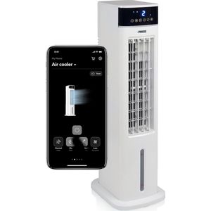 Princess Smart luchtkoeler 357250 - mobiele airco zonder afvoerslang – Draaifunctie - 3.5l waterreservoir - 70 watt - Mét gratis app en afstandsbediening