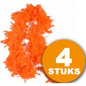 Oranje Feestkleding | 4 stuks Oranje Boa 180 cm | Feestkleding EK/WK Voetbal | Oranje Versiering Versierpakket Nederlands Elftal Oranjepakket