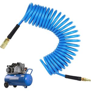 Persluchtslang 7,5 m - Flexibele PU Compressor Slang met Snelkoppeling en DN 7,2 Ventiel