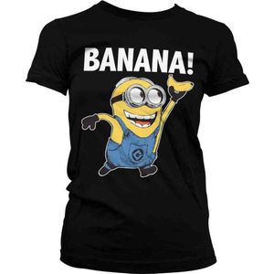 Minions Dames Tshirt -XL- Banana! Zwart