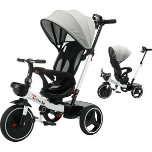 Seastone - 6 in 1 Driewieler - Kinderwagen - Driewieler Fiets met Duwstang - 360 Graden Rotatie - Buggy - Fiets - Kinderzitje - Draaibaar Zitje - Met 3-Punts Gordel - 6 maanden tot 5 jaar