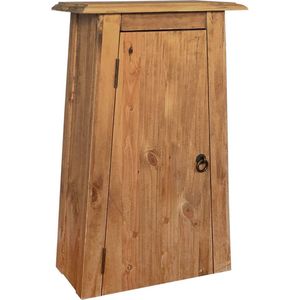 The Living Store Retro Wandkast - Hout - 42 x 23 x 70cm - Gerecycled Grenenhout