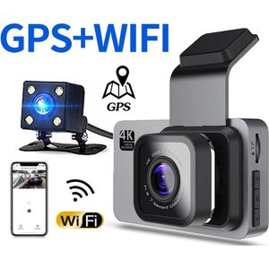 Dashcam Met 128GB Memory Card - Achteruit Rij Camera - Dashcam Set - WIFI - GPS - Bluetooth - Foto Functie - Loop - Microfoon - 1920x1080 - 500MP - 50HZ - DVR - App