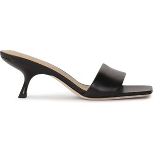 Black mules with low original heel