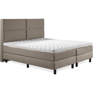 Boxspring Luxe 120x210 4 vlaks Taupe Lederlook