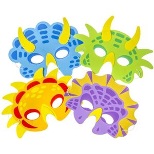 6 STUKS Dinosaurus Maskers - Verkleden - Verjaardag - Voor Kinderen