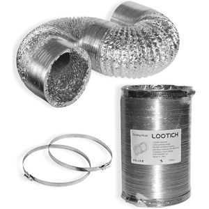Flexibele Ontluchter 102mm - Aluminium Afvoerslang - 2,5m - Inclusief Klemmen