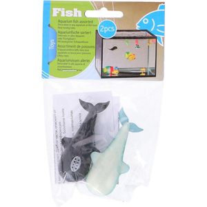 Pet Toys Aquariumvissen Walvis Zwart/blauw 2-delig