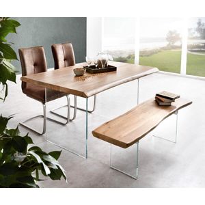 Eettafel Edge acacia natuur 140x90 XL verre Live-Edge
