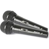Karaoke microfoon - Fenton DM100 - Set van twee karaoke microfoons - Ook perfect voor DJ's - Zwart